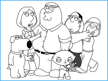 Family Guy Coloring page : The Griffin family