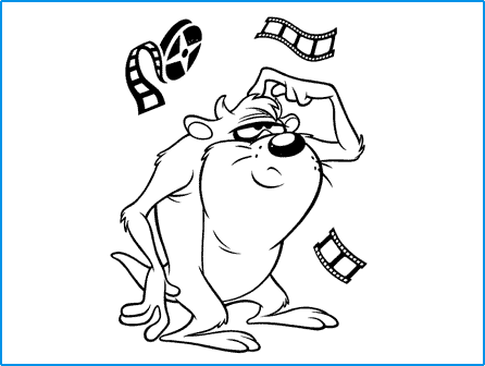 Coloring Sheets  Kids on The Tasmanian Devil Coloring Page   Looney Tunes Spot Coloring Pages
