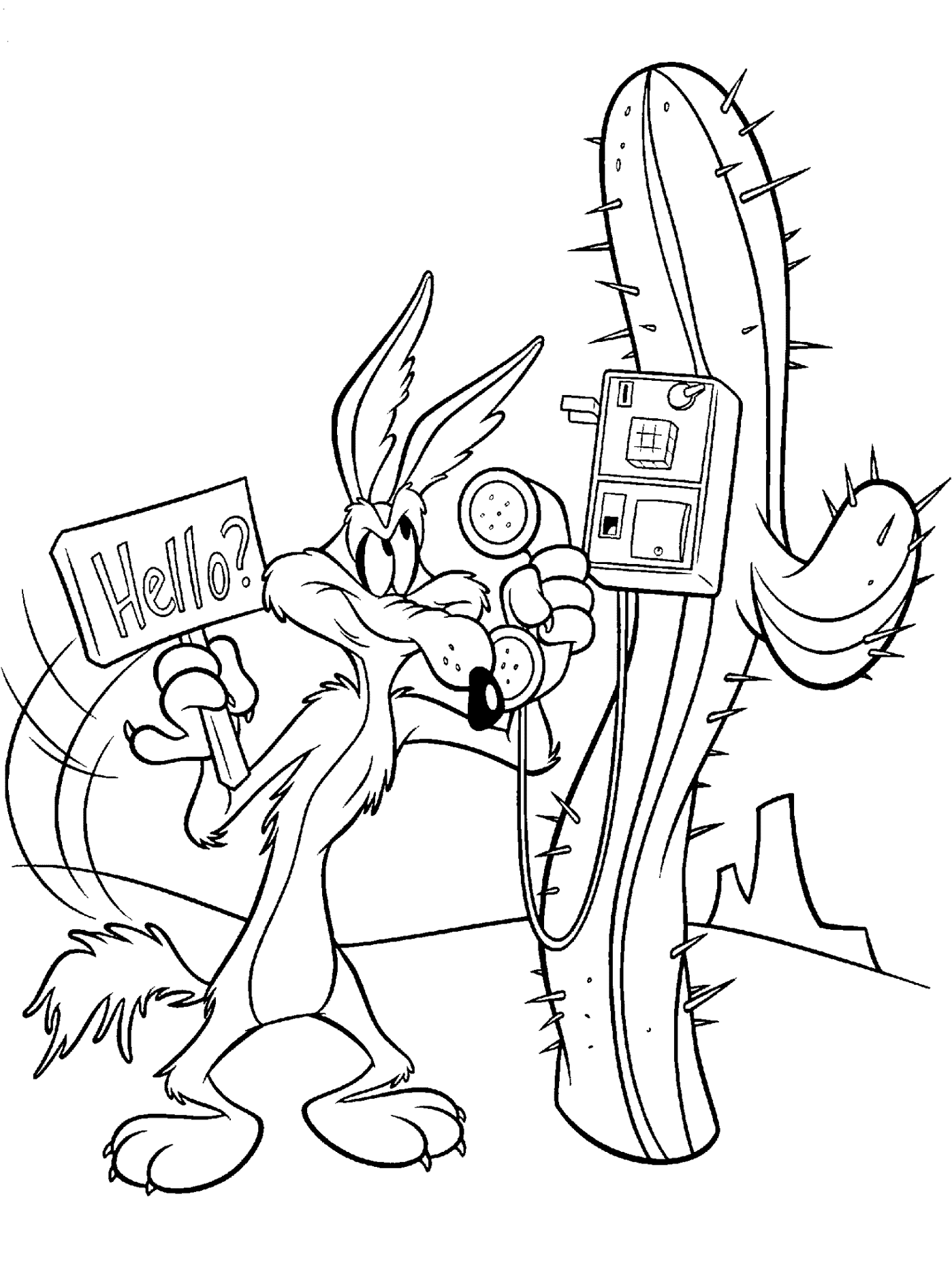 Wile E Coyote Coloring Page LOONEY TUNES SPOT COLORING PAGES